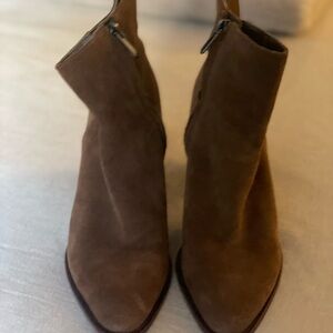 Sam Edelman Brown Suede Pointed Toe Ankle Booties